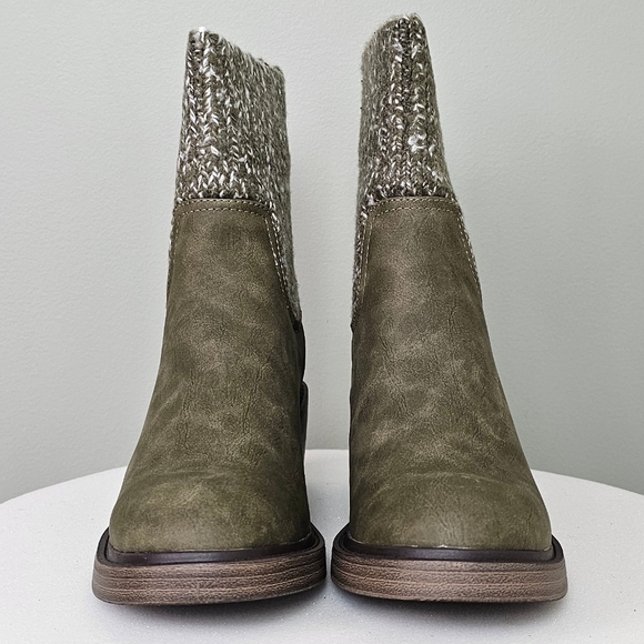Portland Boot Company Women's Cozy Sweater Knit Bootie Olive - Picture 4 of 12